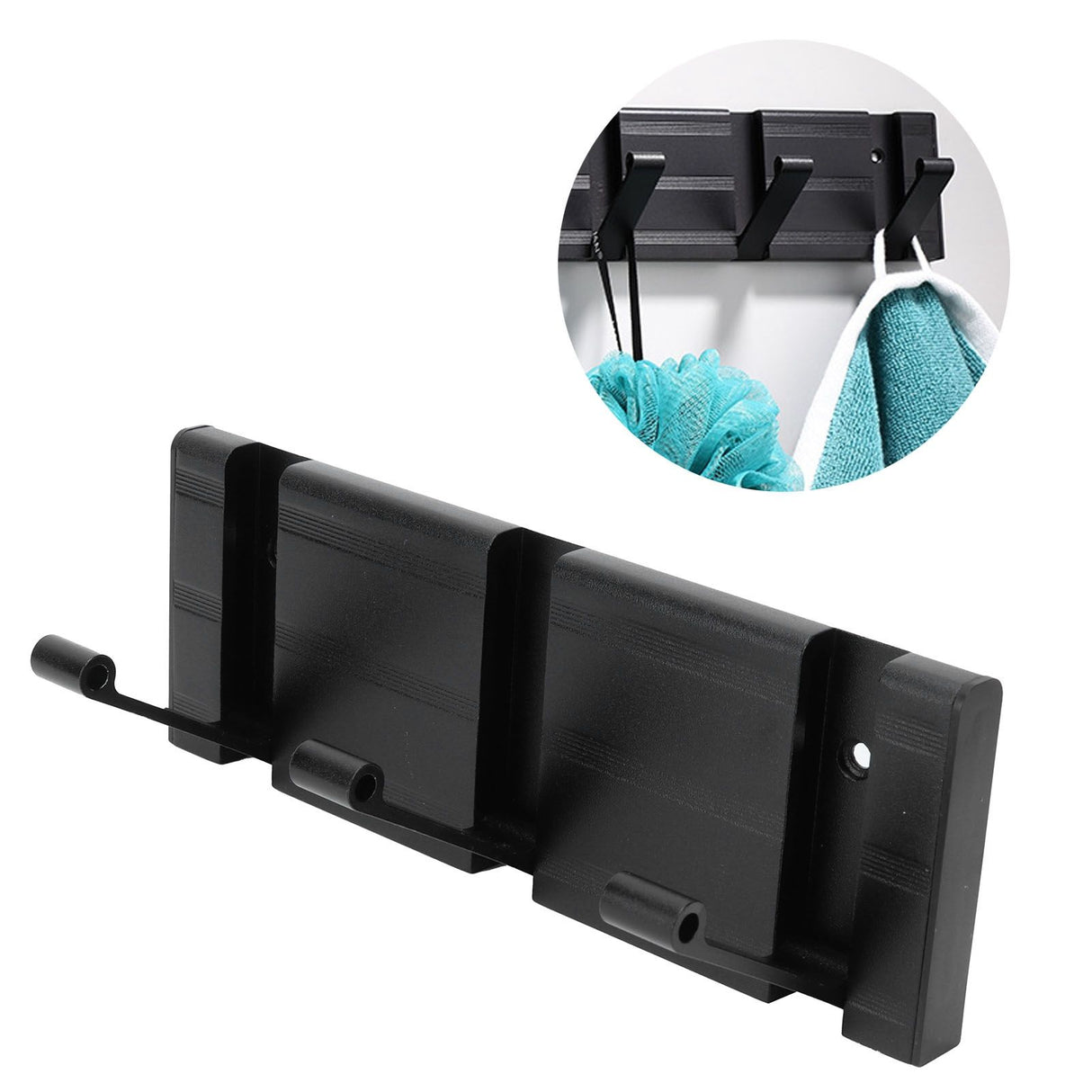 Balck Originality Hook Coat Hook Concealed Row Hanger for Home Doorway Living Room