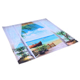 Home Tapestry Landscape Pattern Polyester Fabric Hanging Blanket for Bedroom Balcony150x150cm - Top-Down View