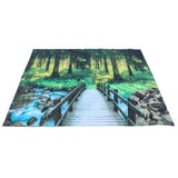 Polyester Tapestry Forest Landscape Pattern Wall Hanging Blanket Bedroom Dormitory Decors150x150cm - Front View