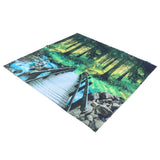Polyester Tapestry Forest Landscape Pattern Wall Hanging Blanket Bedroom Dormitory Decors150x150cm - Side View