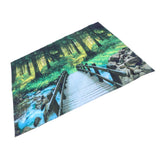 Polyester Tapestry Forest Landscape Pattern Wall Hanging Blanket Bedroom Dormitory Decors150x150cm - Close-Up Angle
