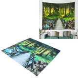 Polyester Tapestry Forest Landscape Pattern Wall Hanging Blanket Bedroom Dormitory Decors150x150cm