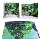 Forest Stream Scenery Tapestry Background Wall Hanging Decorative Blanket for Home Use150x150cm
