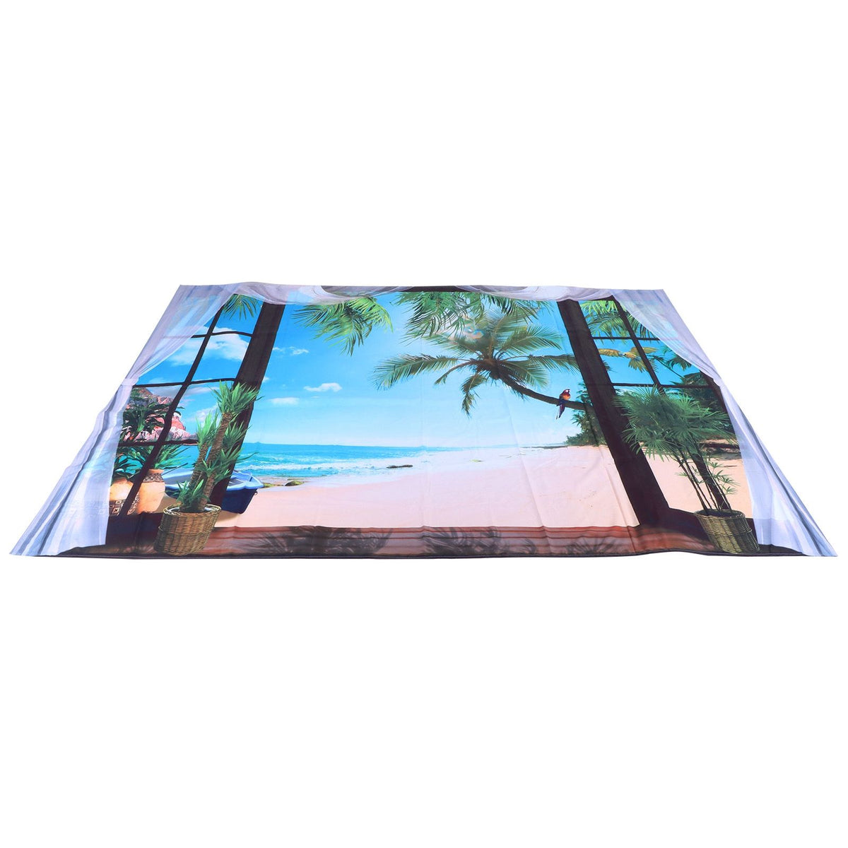 Window Beach Landscape Pattern Tapestry Wall Hanging for Living Room Bedroom Art Decor230x180cm