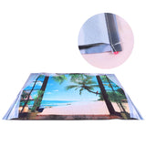 Window Beach Landscape Pattern Tapestry Wall Hanging for Living Room Bedroom Art Decor230x180cm - Low Angle