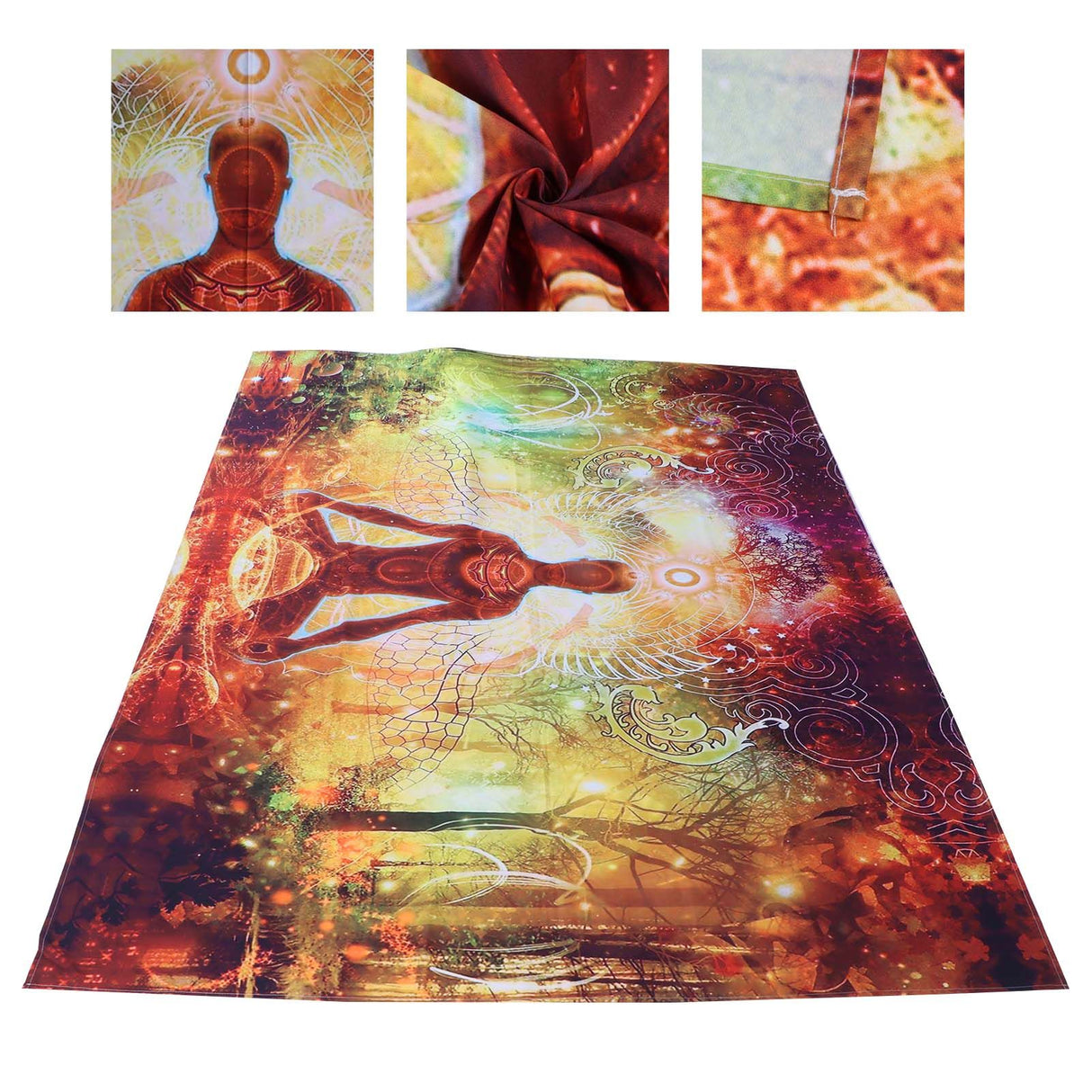 Forest Yoga Background Pattern Tapestry Wall Hanging Wall Blanket for Home Decor230x180cm