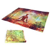 Forest Yoga Background Pattern Tapestry Wall Hanging Wall Blanket for Home Decor150x150cm - 45-Degree Angle