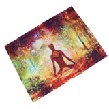 Forest Yoga Background Pattern Tapestry Wall Hanging Wall Blanket for Home Decor150x150cm - Rear View