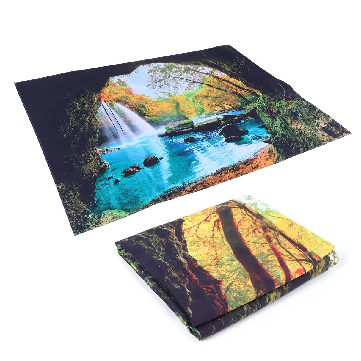 Cave River Landscape Pattern Tapestry Wall Hanging Wall Blanket for Bedroom Decor230x180cm