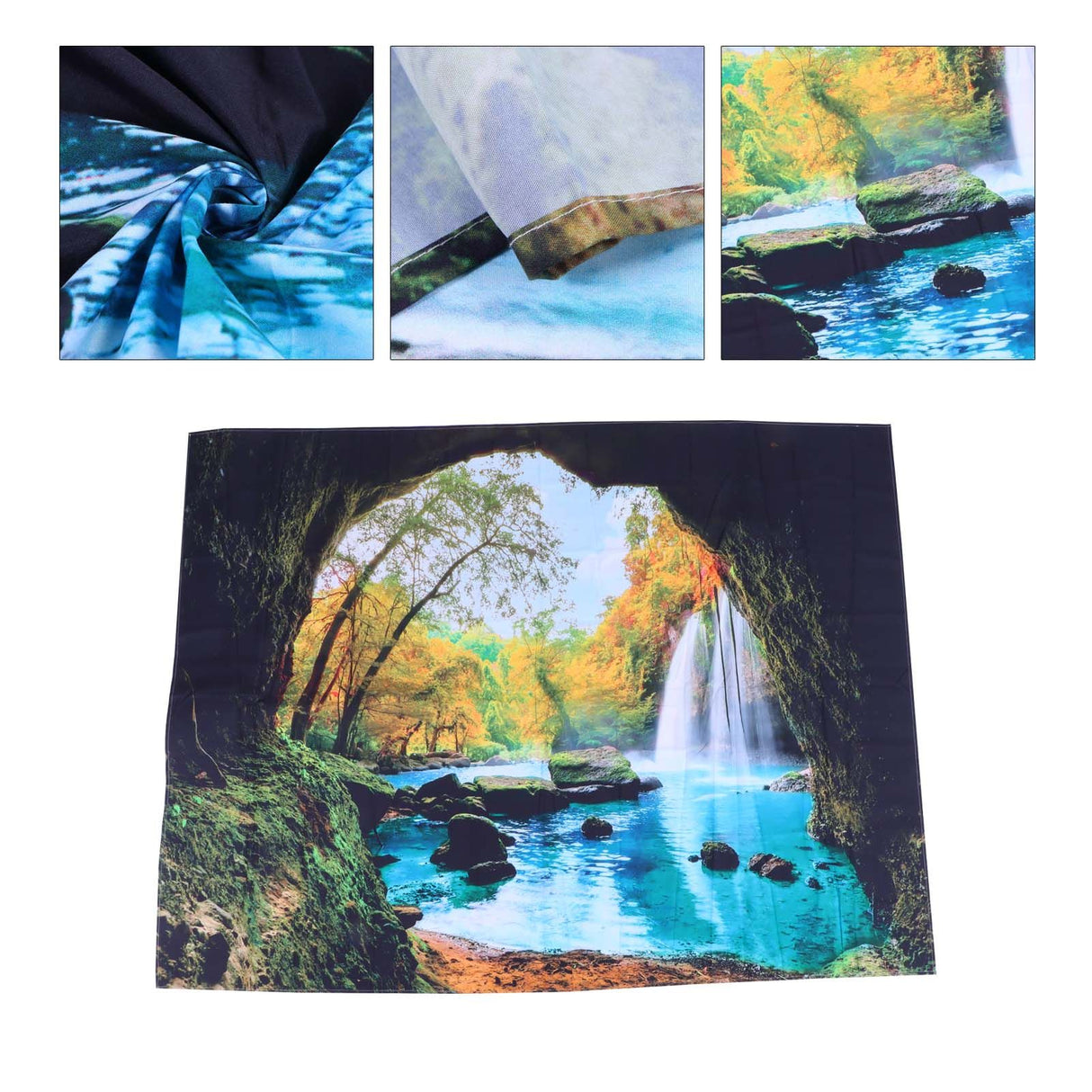 Cave River Landscape Pattern Tapestry Wall Hanging Wall Blanket for Bedroom Decor230x180cm