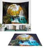 Cave River Landscape Pattern Tapestry Wall Hanging Wall Blanket for Bedroom Decor230x180cm - Extra Image