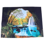 Cave River Landscape Pattern Tapestry Wall Hanging Wall Blanket for Bedroom Decor150x150cm