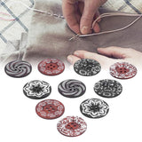10Pcs Round Buttons Mixed Pattern Carving 4‑Holes Button DIY Art Crafts Supplies - Extra Image