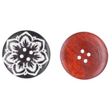 10Pcs Round Buttons Mixed Pattern Carving 4‑Holes Button DIY Art Crafts Supplies