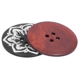 10Pcs Round Buttons Mixed Pattern Carving 4‑Holes Button DIY Art Crafts Supplies