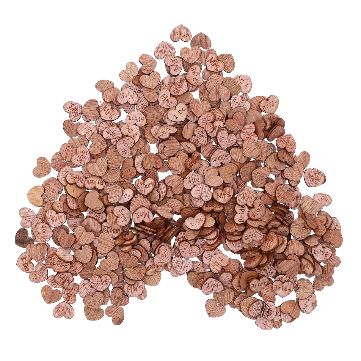 500Pcs Heart‑Shape Chips Wood Grain Slice Decoration DIY Hand‑Made Scrapbook Crafts