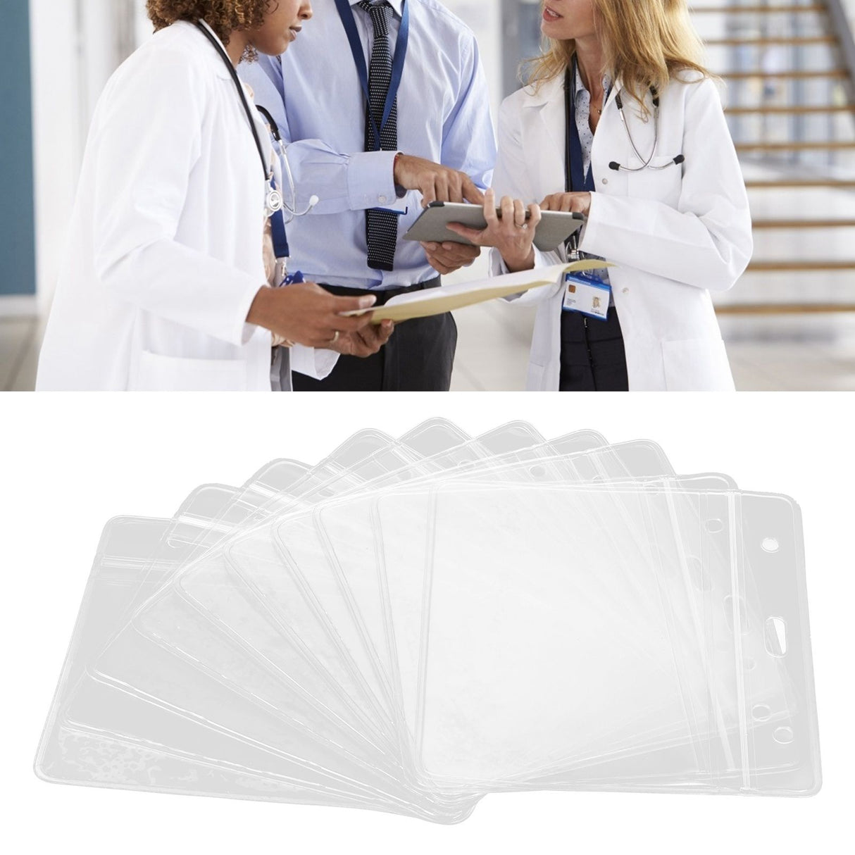 10PCS Card Protector Waterproof Immunization Record Card Holder Clear PVC Sleeve