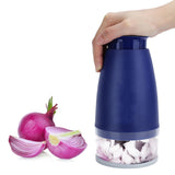 Manual Chopper Hand Press Garlic Ginger Garlic Chop Cutter Household with 2pcs Plastic BoxBlue - Extra Image