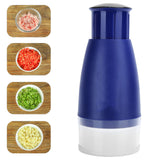 Manual Chopper Hand Press Garlic Ginger Garlic Chop Cutter Household with 2pcs Plastic BoxBlue - Extra Image