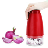 Manual Chopper Hand Press Garlic Ginger Garlic Chop Cutter Household with 2pcs Plastic BoxRed