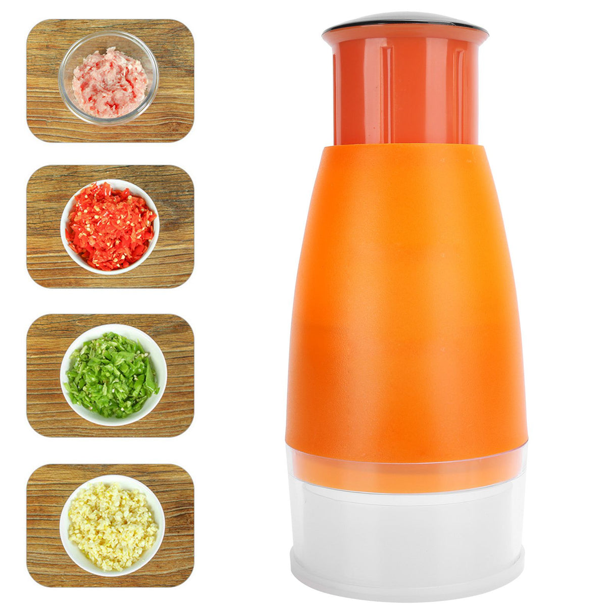 Manual Chopper Hand Press Garlic Ginger Garlic Chop Cutter Household with 2pcs Plastic BoxOrange