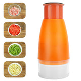 Manual Chopper Hand Press Garlic Ginger Garlic Chop Cutter Household with 2pcs Plastic BoxOrange