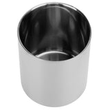 Stainless Steel Pencil Cup Holder Desk Organizer Flower Vases Pen Makeup Brush ContainerSilver - Front View