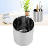 Stainless Steel Pencil Cup Holder Desk Organizer Flower Vases Pen Makeup Brush ContainerSilver - Extra Image