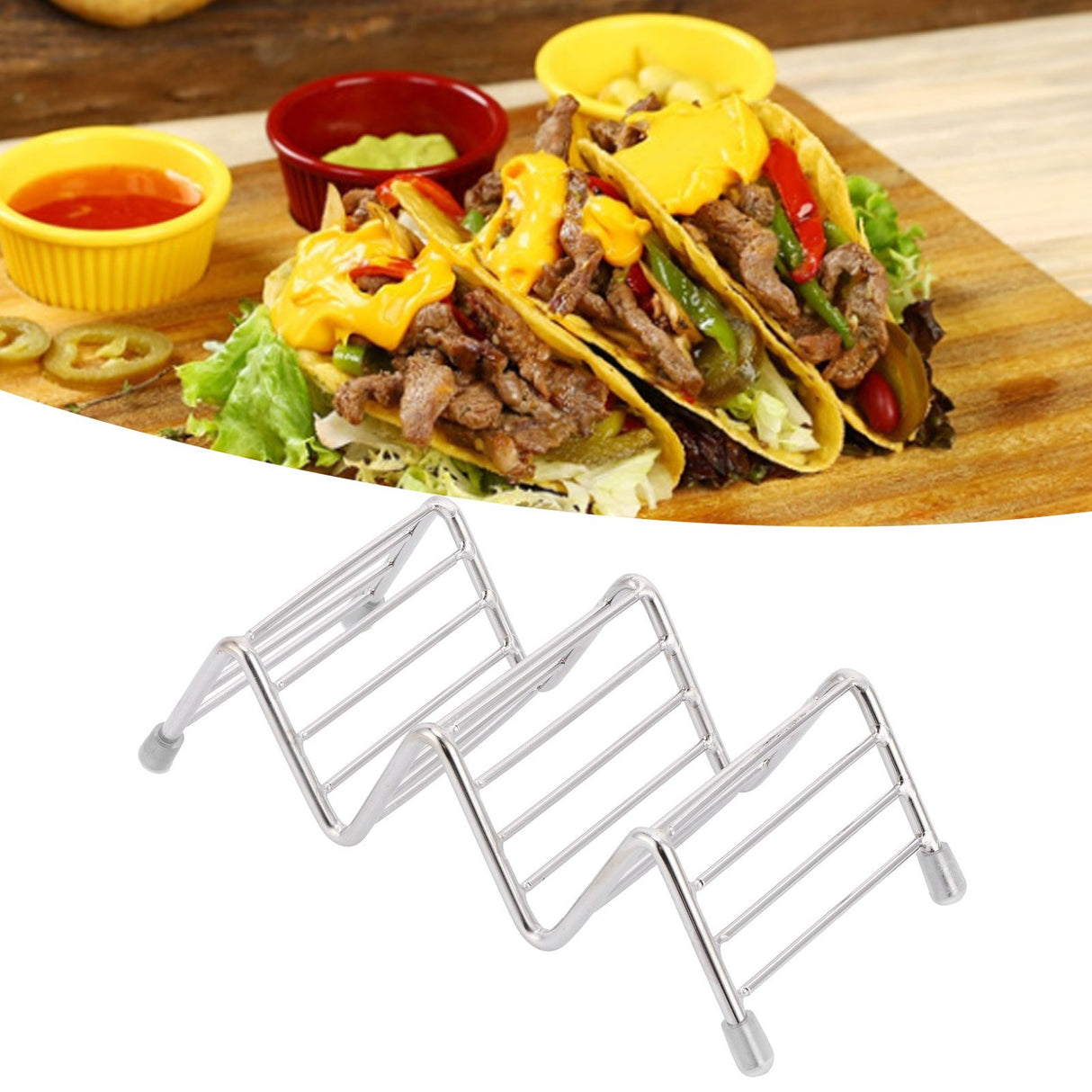 Taco Holder Innovative 304 Stainless Steel Pancake Stand Tray for Kitchen Restaurant2/3 Grid