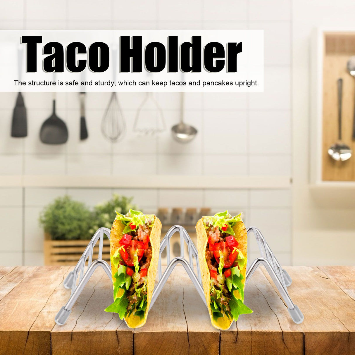 Taco Holder Innovative 304 Stainless Steel Pancake Stand Tray for Kitchen Restaurant2/3 Grid