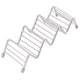 Taco Holder Innovative 304 Stainless Steel Pancake Stand Tray for Kitchen Restaurant3/4 Grid - Front View
