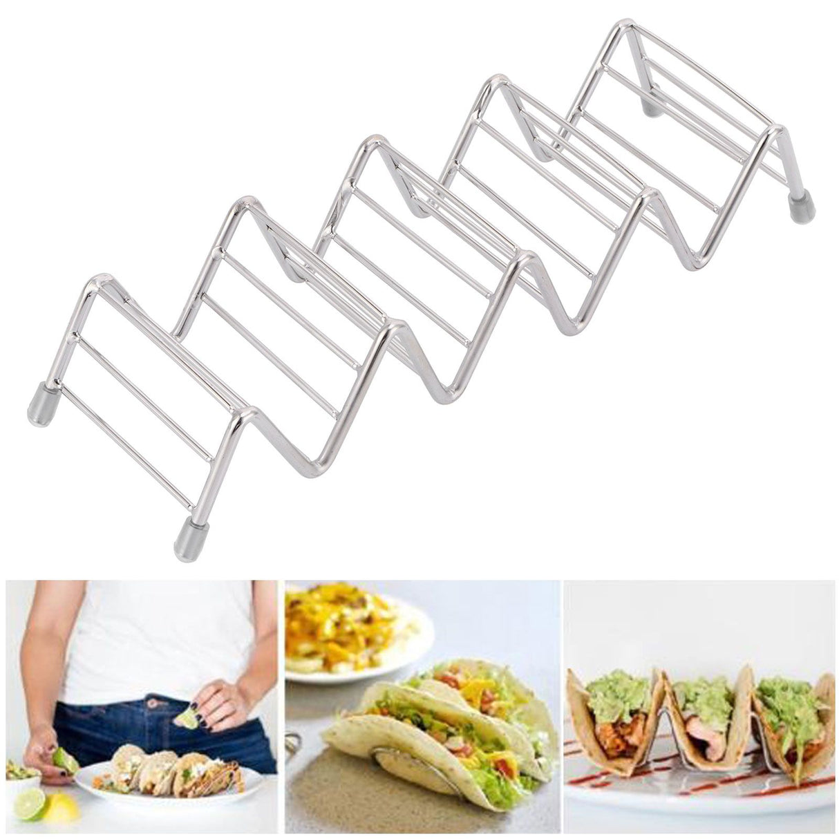Taco Holder Innovative 304 Stainless Steel Pancake Stand Tray for Kitchen Restaurant4/5 Grid