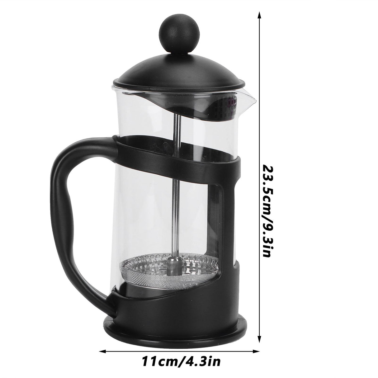 Coffee Tea Maker Kettle High Temperature Resistant Borosilicate Filter Teapot Hand Brewing Black1000ml