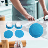Felt Dish Protection Pad Bowl Anti Friction Pad Pot Stacking Food Plate Divider Separator Protectors(Lake Green 48PCS) - Extra Image
