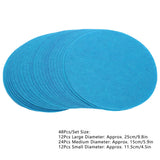 Felt Dish Protection Pad Bowl Anti Friction Pad Pot Stacking Food Plate Divider Separator Protectors(Lake Green 48PCS)