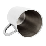 300ml Portable Mug 304 Stainless Steel Double Walled Insulated Coffee Beer Cup with HandleGlossy Silver