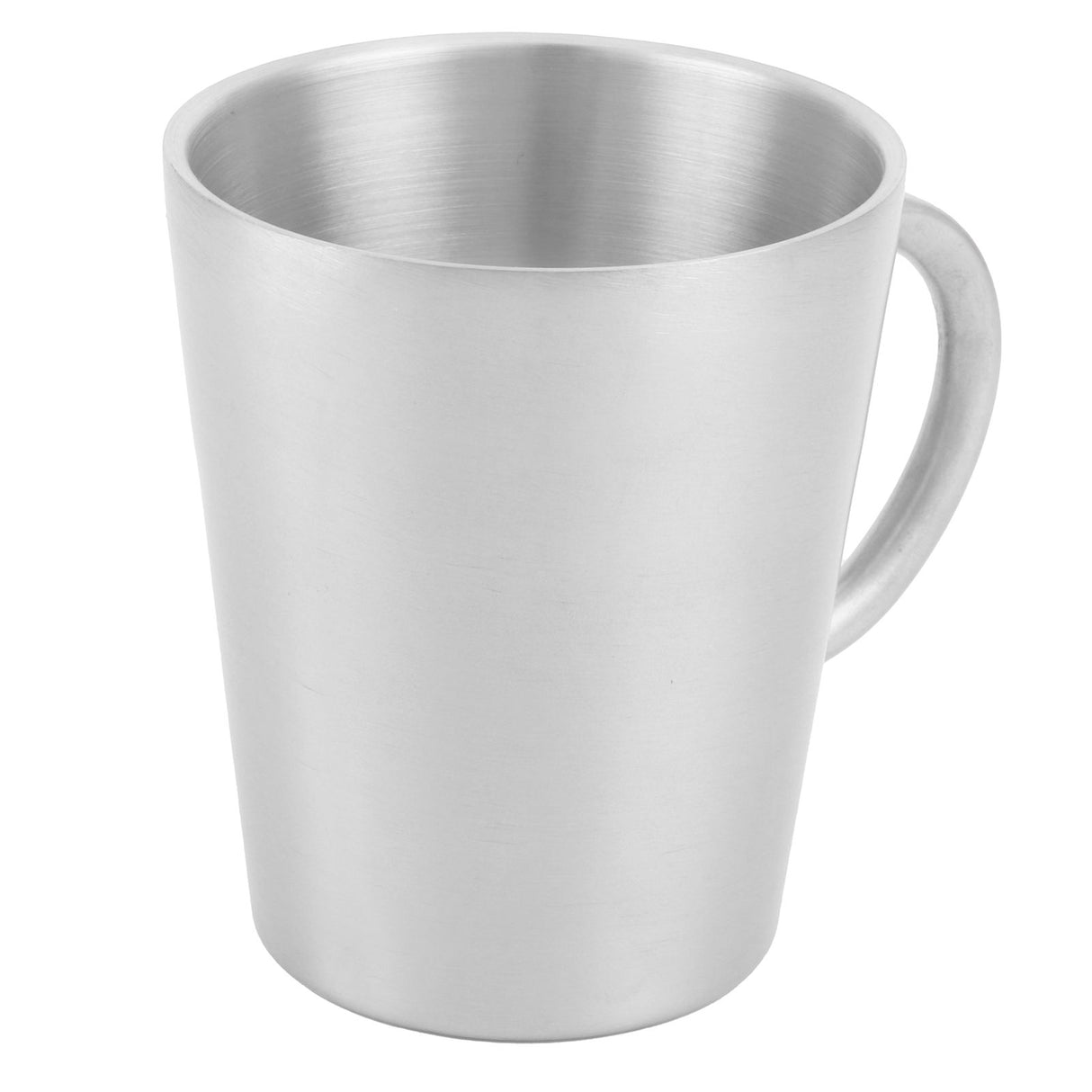 300ml Portable Mug 304 Stainless Steel Double Walled Insulated Coffee Beer Cup with HandleMatte Silver
