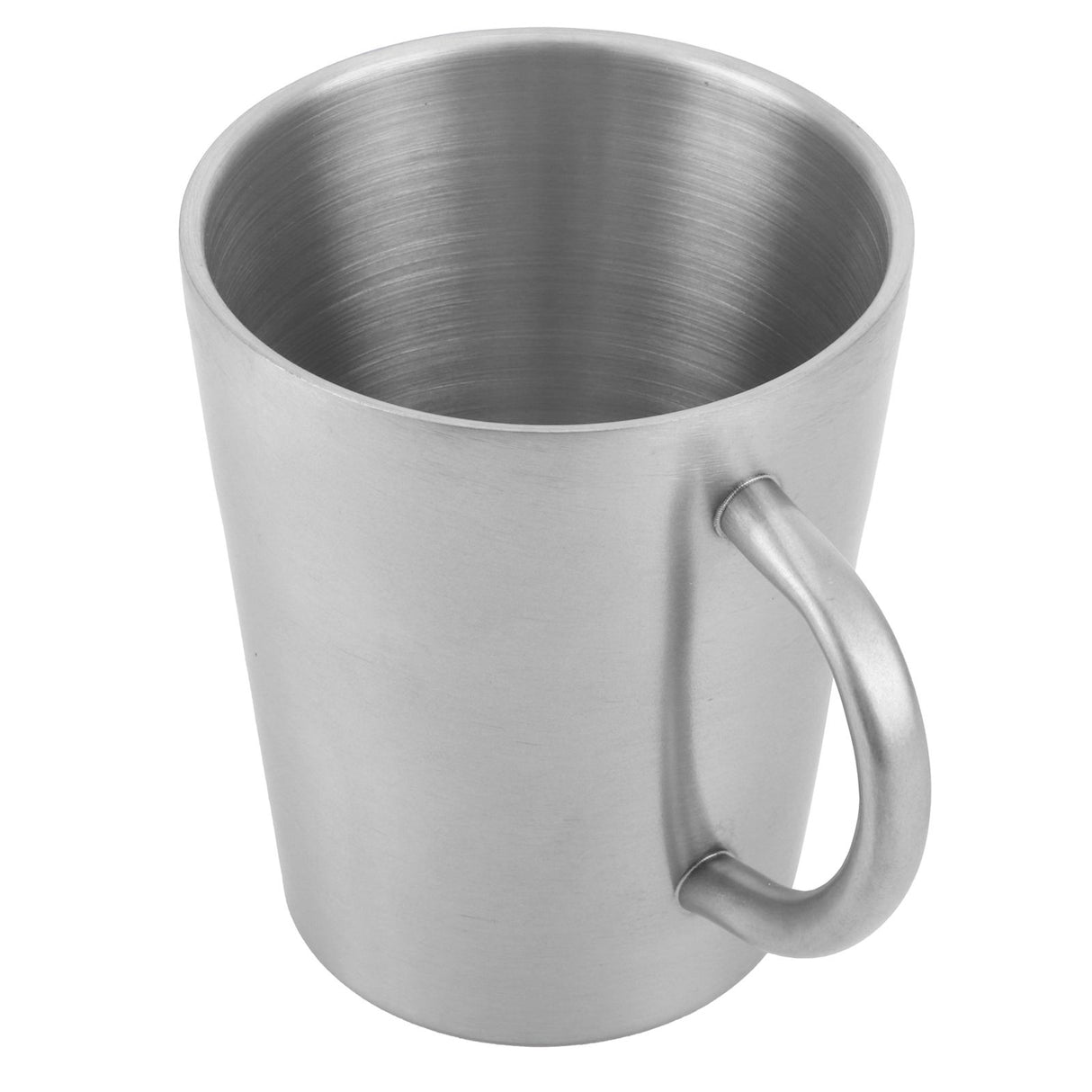 300ml Portable Mug 304 Stainless Steel Double Walled Insulated Coffee Beer Cup with HandleMatte Silver
