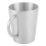 300ml Portable Mug 304 Stainless Steel Double Walled Insulated Coffee Beer Cup with HandleMatte Silver