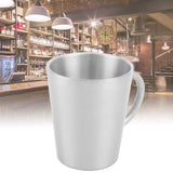 300ml Portable Mug 304 Stainless Steel Double Walled Insulated Coffee Beer Cup with HandleMatte Silver - Extra Image