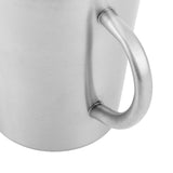 300ml Portable Mug 304 Stainless Steel Double Walled Insulated Coffee Beer Cup with HandleMatte Silver