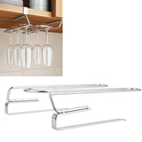 Under Shelf Wine Glass Rack 304 Stainless Steel Mounted Hanging Cup Drain Holder Organizer - Extra Image