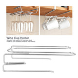 Under Shelf Wine Glass Rack 304 Stainless Steel Mounted Hanging Cup Drain Holder Organizer - Extra Image