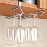 Under Shelf Wine Glass Rack 304 Stainless Steel Mounted Hanging Cup Drain Holder Organizer