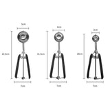 3PCS Ice Cream Scoop Cookies Scoop Set Stainless Steel Ice Cream Spoon Watermelon DiggerBlack