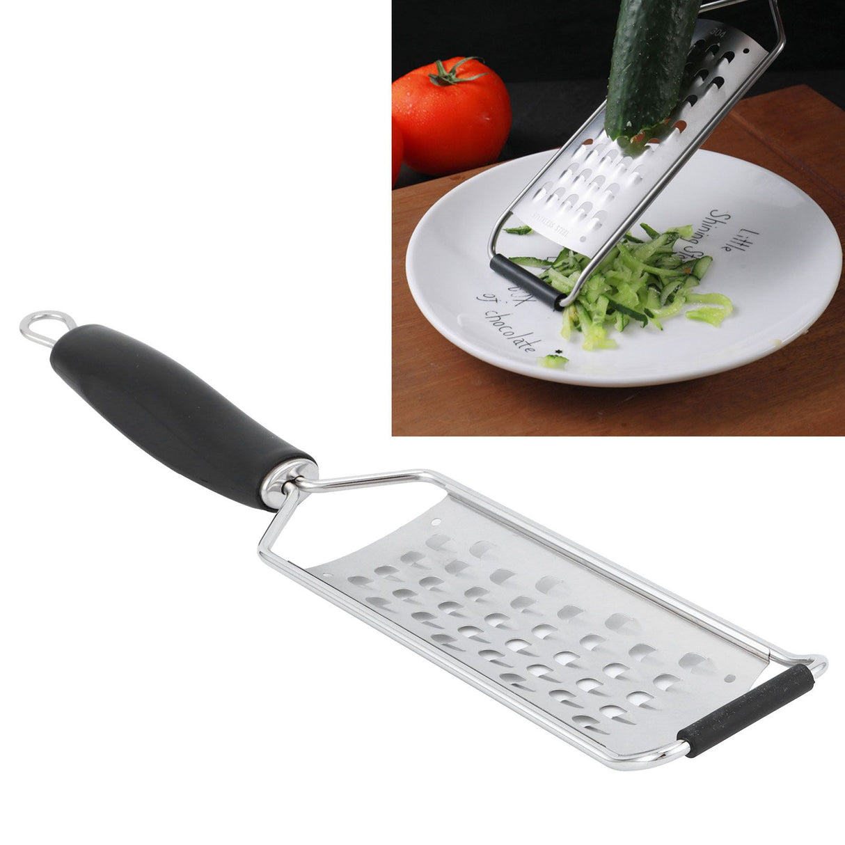 Handheld Cheese Grater Manual Vegetables Shredder Kitchen Gadgets with Silicone Thichen HandleJ13398/08 Large Gross Hole