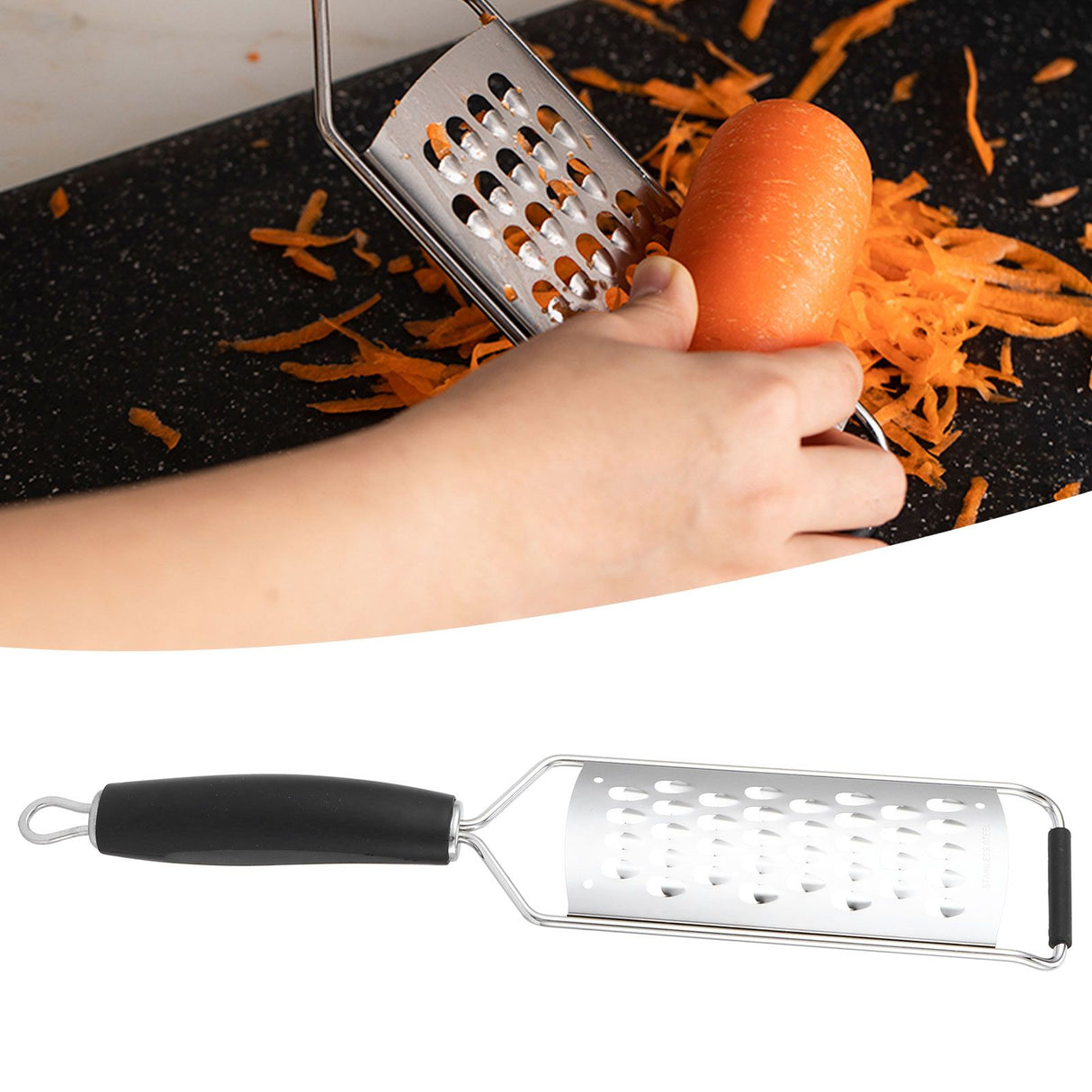 Handheld Cheese Grater Manual Vegetables Shredder Kitchen Gadgets with Silicone Thichen HandleJ13398/08 Large Gross Hole