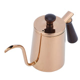 700ml Coffee Kettle 304 Stainless Steel Gooseneck Spout Coffee Drip Pot with Wooden HandleLong Spout‑Rose Gold