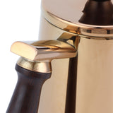 700ml Coffee Kettle 304 Stainless Steel Gooseneck Spout Coffee Drip Pot with Wooden HandleLong Spout‑Rose Gold
