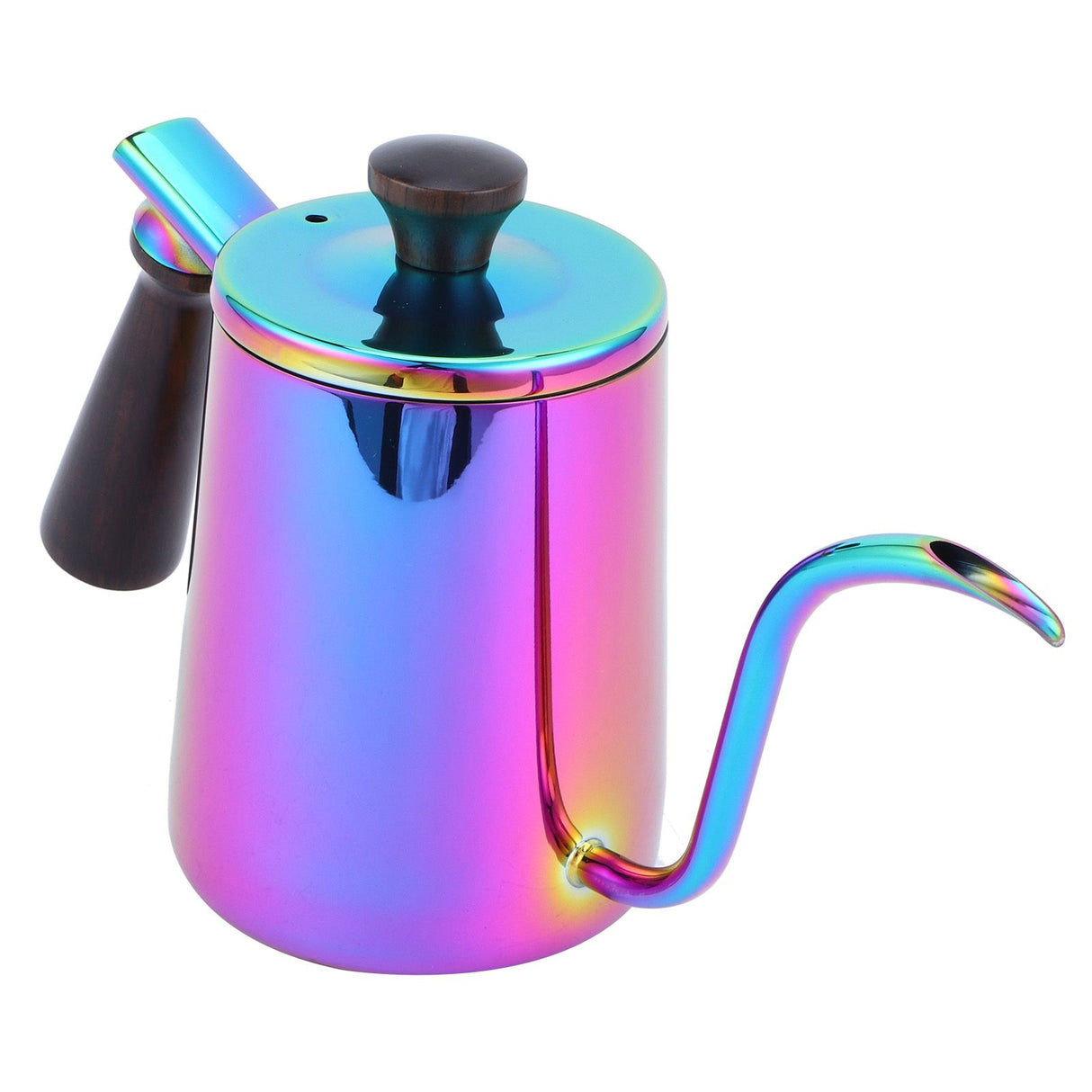 700ml Coffee Kettle 304 Stainless Steel Gooseneck Spout Coffee Drip Pot with Wooden HandleLong Spout‑ Colorful